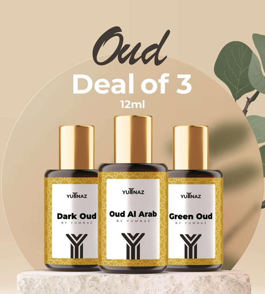 Get the Best Deal on 3 Long Lasting 12ml Perfumes: Green Oud, Oud Al Arab, Dark Oud | Perfume Price in Pakistan