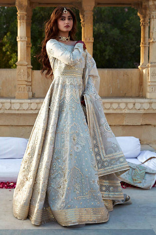 Mohsin Naveed Ranjha Zarlish Wedding Collection Unstitched 3 Pieces ZWU23-19 Mahwari - Yumnaz