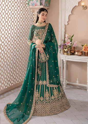 Kanwal Malik Luxury Formal Dastan FARIZA Raw Silk Maxi Unstitched KM-02 - Yumnaz