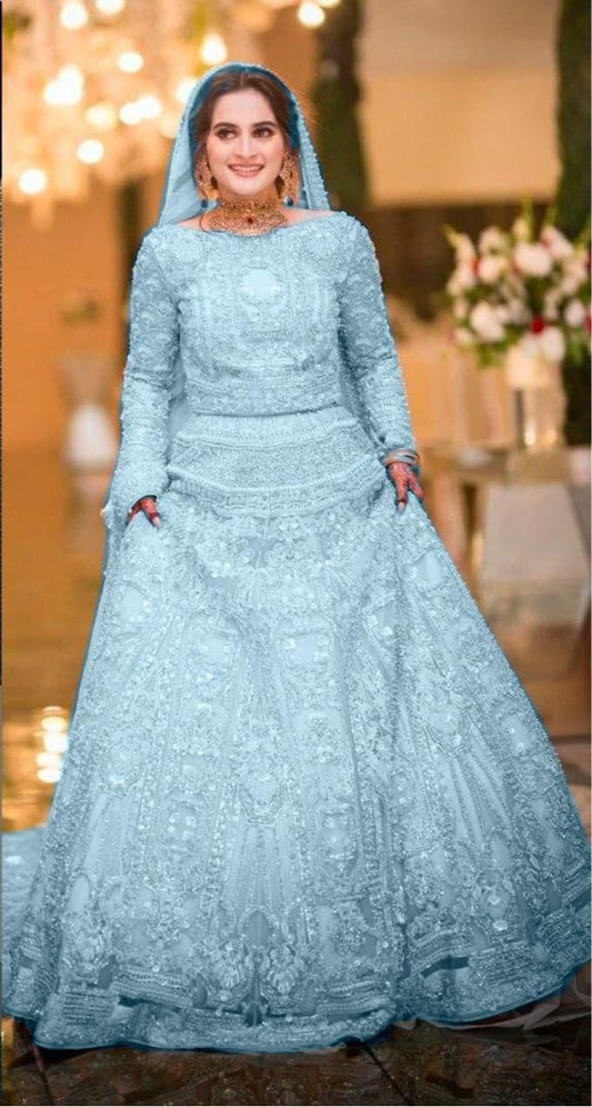 Aiman Khan Organza Bridal Suit - Yumnaz