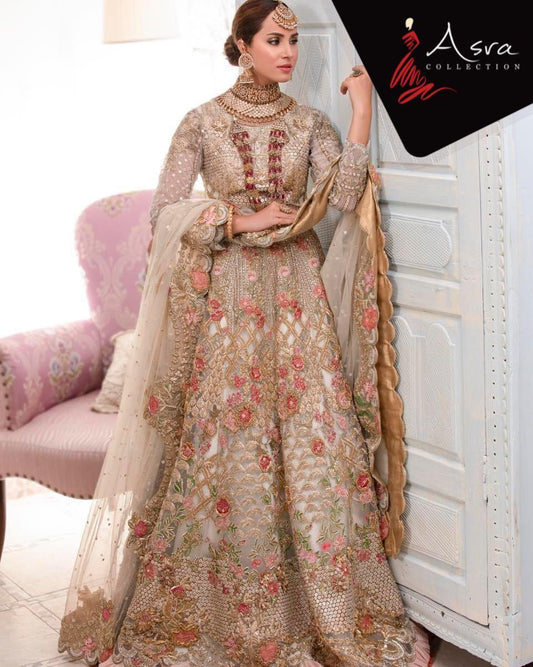 Akbar Aslam Net Bridal Suit - Yumnaz
