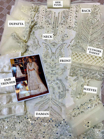 Asim Jofa Organza Bridal Suit - Yumnaz