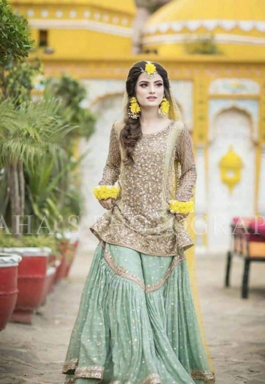 Atif Riaz Net Bridal Suit - Yumnaz