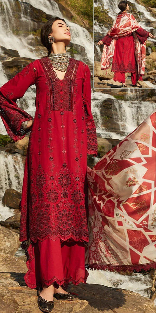 Embroidered Cotton Suit - Yumnaz