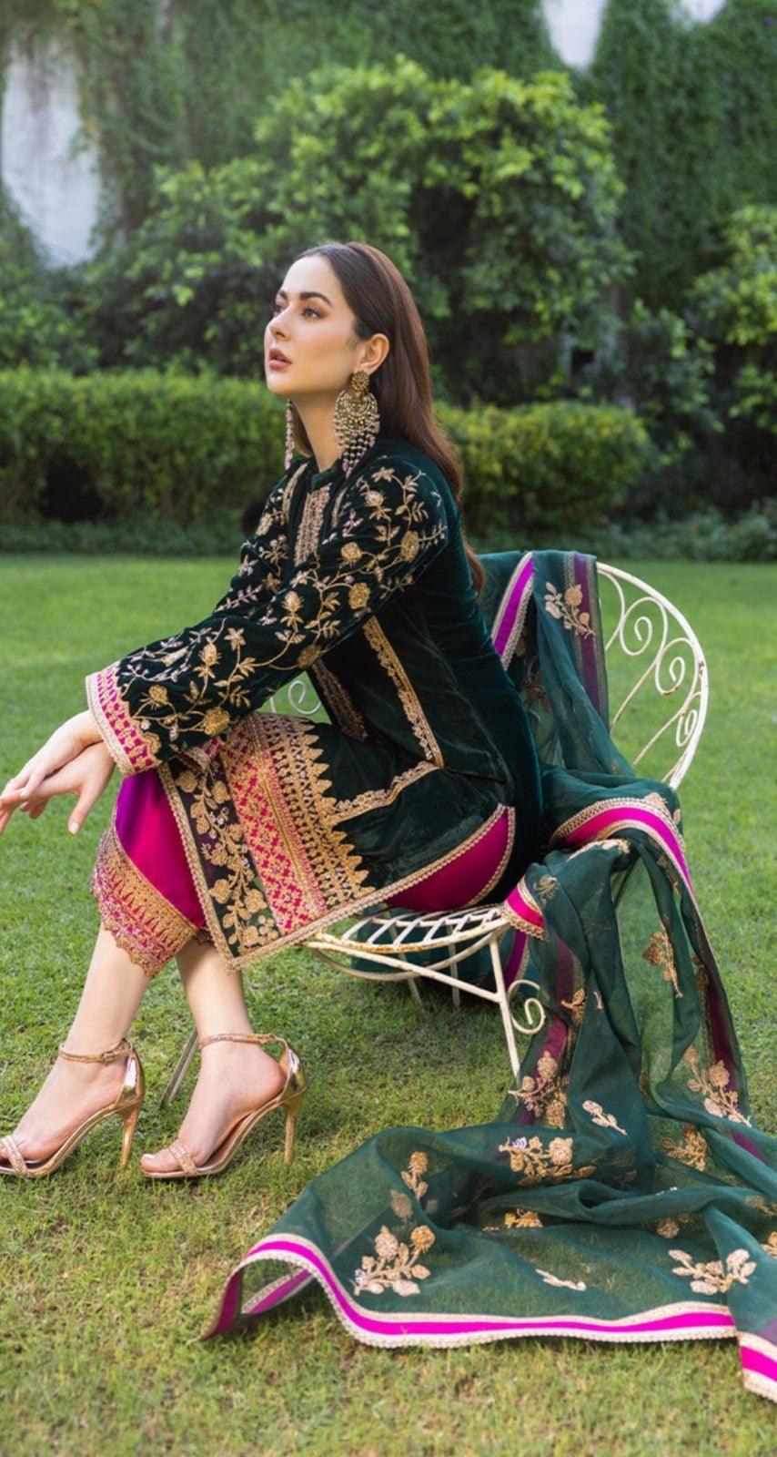 Zainab Chottani Velvet Suit - Yumnaz
