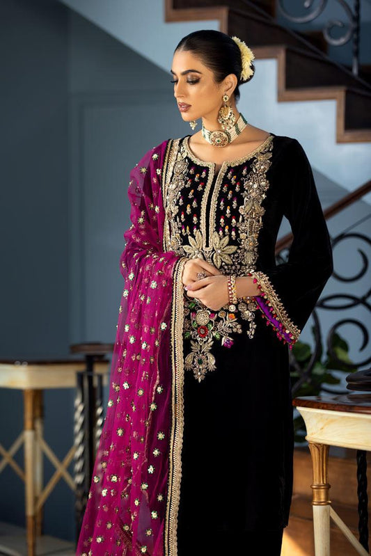 Khuda Baksh Luxury Velvet Collection Unstitched 4 Pieces - Yumnaz