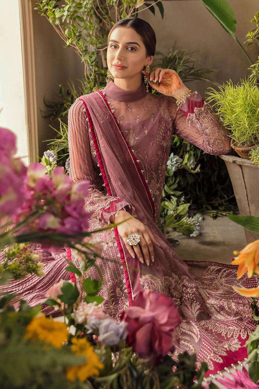 Afrozeh La Fuchsia Wedding Edit'22 Unstitched 3pc Suit D-07 - Yumnaz