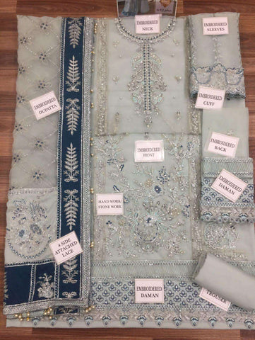 Afrozeh Organza Suit - Yumnaz