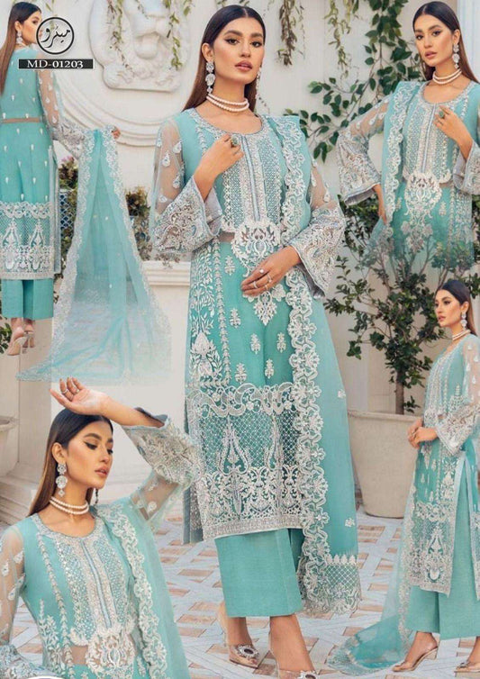 Akbar Aslam Net Suit - Yumnaz