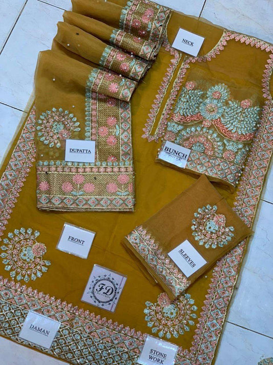 Akbar Aslam Organza Suit - Yumnaz