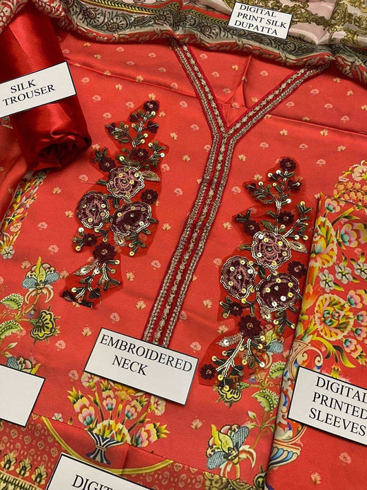 Asifa Nabeel Silk Suit - Yumnaz