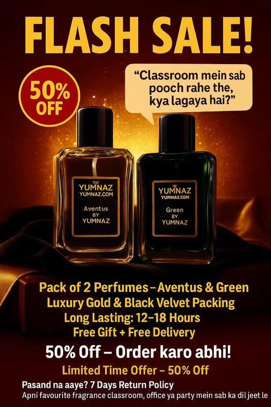 Pack of 2 Perfumes (50ml Each | 100ml Total) – Green & Aventus | 12–18 Hours Lasting | Free Delivery