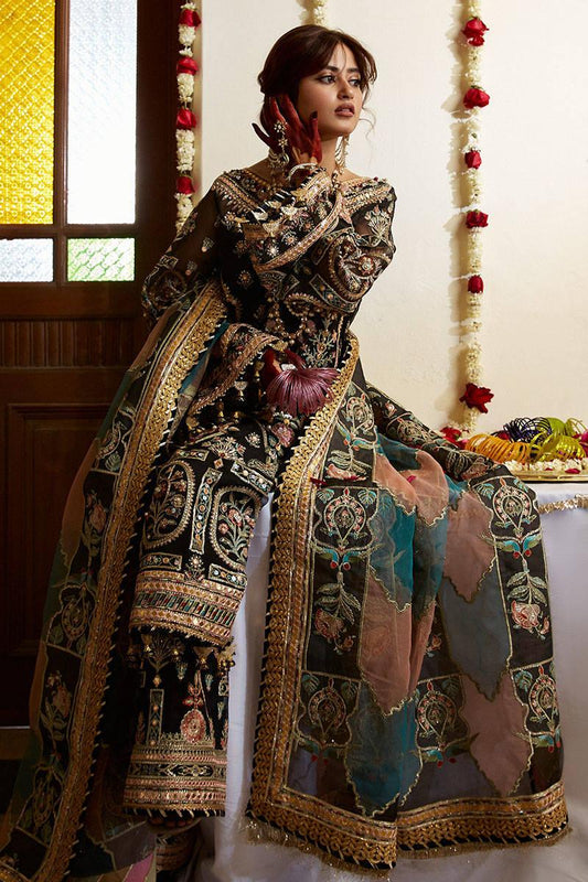 Zarlish By Mohsin Naveed Ranjha Sagar Kinaray Wedding Collection 3 Pieces Unstitched ZWU-23 Basgul - Yumnaz