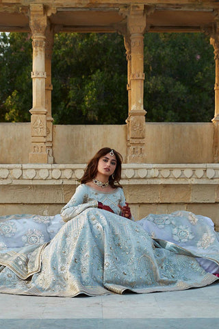 Mohsin Naveed Ranjha Zarlish Wedding Collection Unstitched 3 Pieces ZWU23-19 Mahwari - Yumnaz