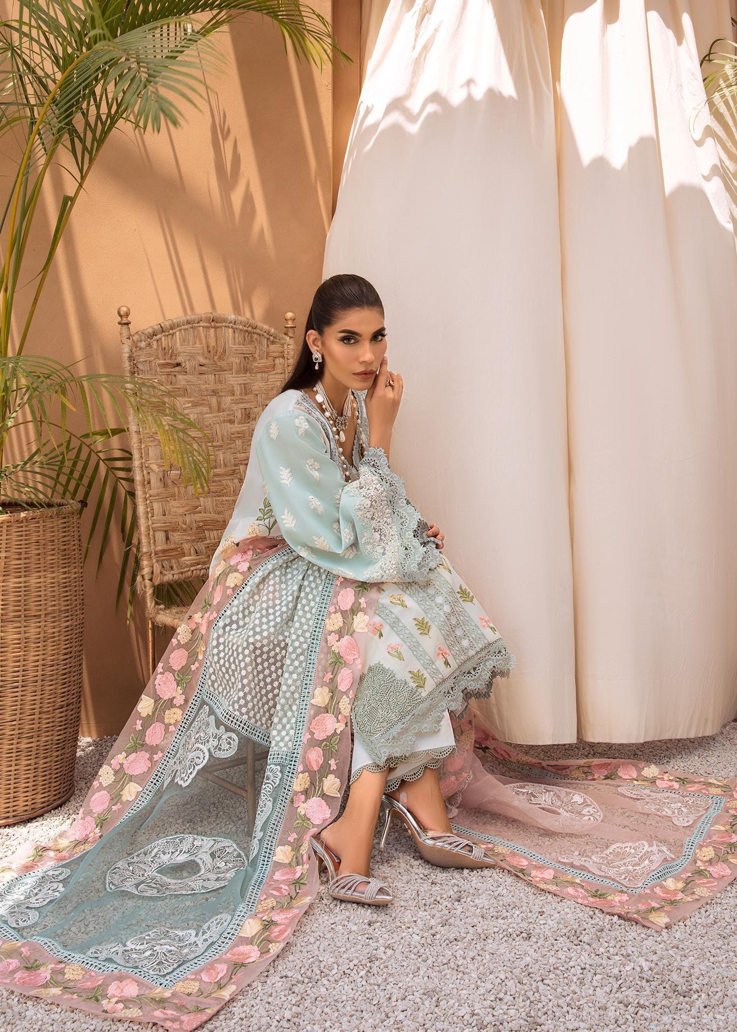Crimson Serene Luxury Lawn by Saira Shakira - Yumnaz