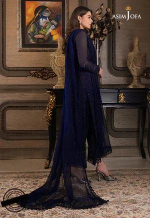 The Iqra & Minal Edit by Asim Jofa Embroidered Chiffon Suits Unstitched 3 Piece AJIM-04 - Luxury Collection - Yumnaz