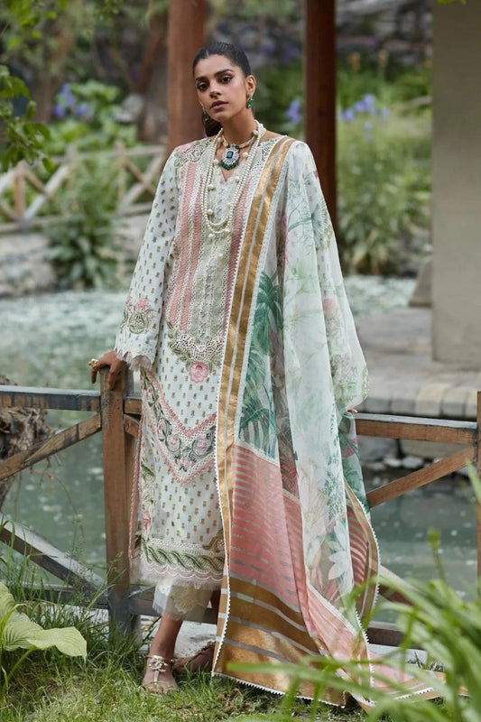 Crimson X Saira Sakira Luxury Lawn 3 Pieces Unstitched Shigar D- 5A - Yumnaz