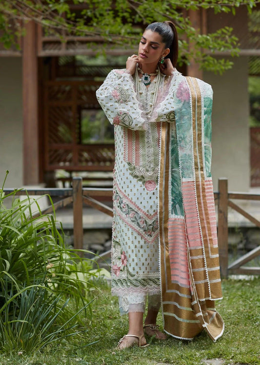 Crimson X Saira Sakira Luxury Lawn 3 Pieces Unstitched Shigar D- 5A - Yumnaz