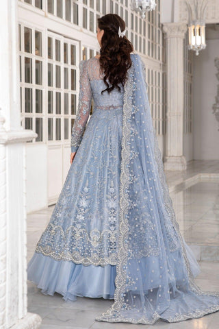 Maria.B Couture Ice Blue MC-041 3 Pieces Unstitched - Yumnaz
