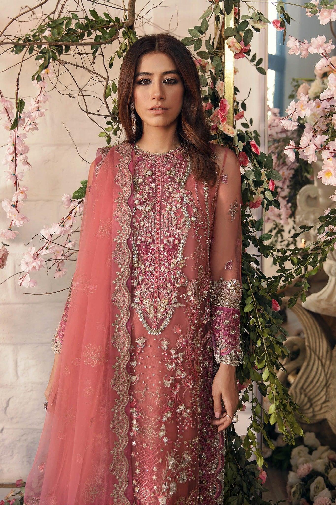 Gossamer by Zaha Embroidered Net Suits Unstitched 3 Piece ZK D1 Kyra - Wedding Collection - Yumnaz