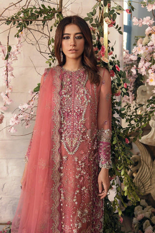 Gossamer by Zaha Embroidered Net Suits Unstitched 3 Piece ZK D1 Kyra - Wedding Collection - Yumnaz