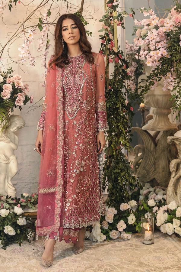 Gossamer by Zaha Embroidered Net Suits Unstitched 3 Piece ZK D1 Kyra - Wedding Collection - Yumnaz
