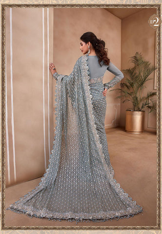 Maria.B Mbroidered Unstitched Heritage Saree Design 2 - Yumnaz
