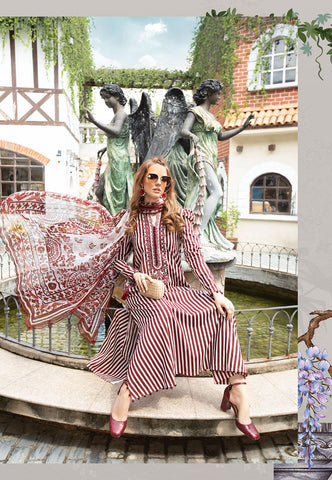 M Prints By Maria B Embroidered Lawn Suits Unstitched 3 Piece MB23MPE 10B - Eid Collection