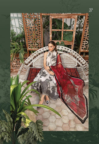 M PRINTS BY MARIA B EMBROIDERED LAWN SUITS UNSTITCHED 3 PIECE D#3A
