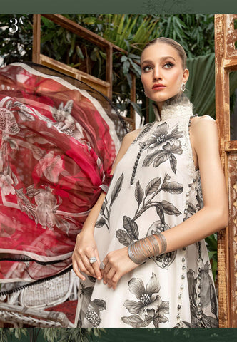 M PRINTS BY MARIA B EMBROIDERED LAWN SUITS UNSTITCHED 3 PIECE D#3A