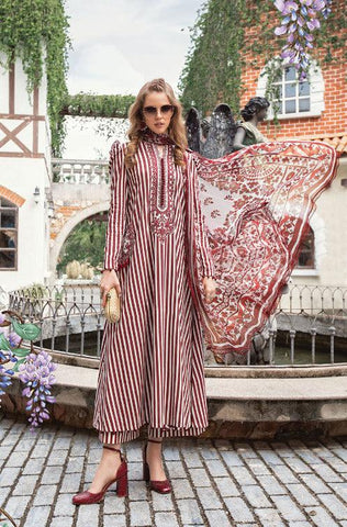 M Prints By Maria B Embroidered Lawn Suits Unstitched 3 Piece MB23MPE 10B - Eid Collection