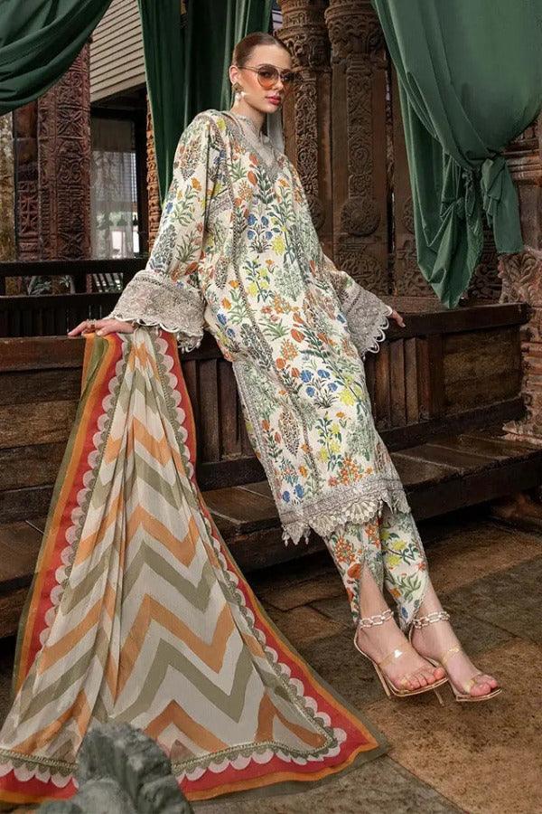 M Prints By Maria.B Embroidered Lawn Suits Unstitched 3 Piece MPT 8A - Eid Collection