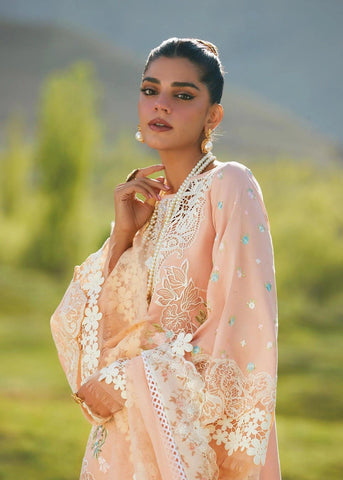 Crimson Embroidered Lawn Suits Unstitched 3 Piece 1B Dusty Pink Summer Collection
