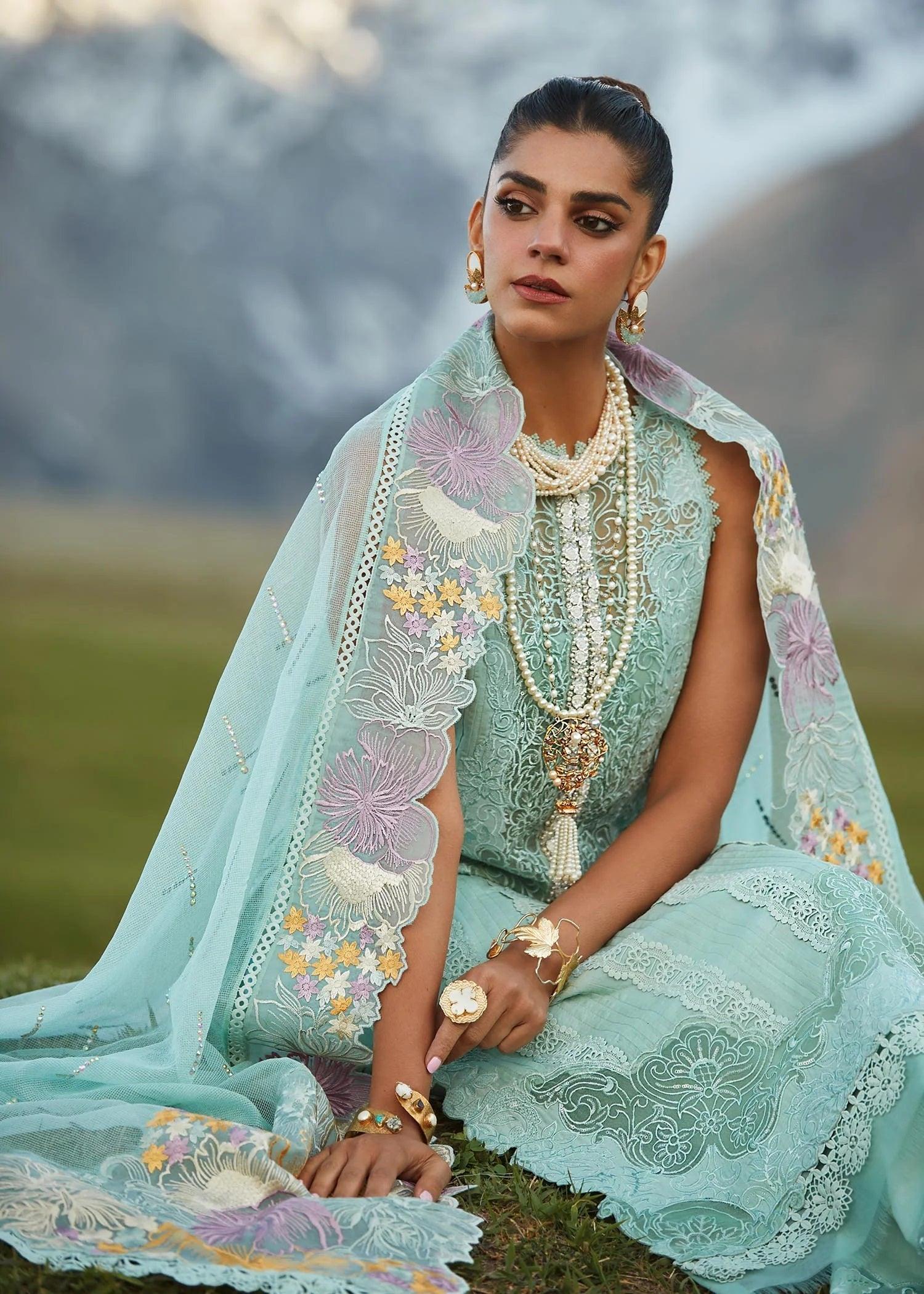 Crimson Lawn by Saira Shakira Lawn 23 Vol 2 - Summer Lawn - Crimson - Pleated Perfection - D4 A - Yumnaz