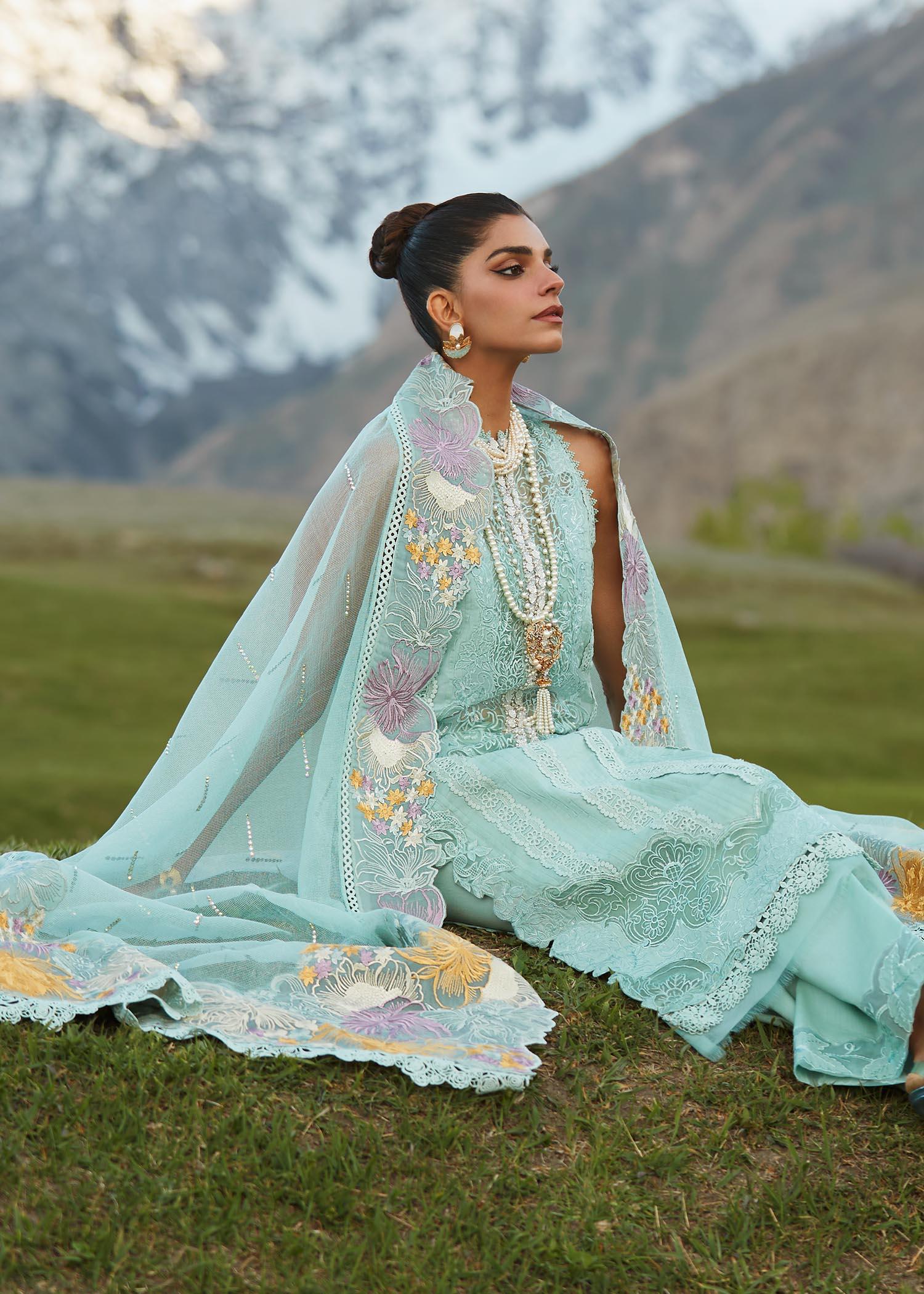Crimson Lawn by Saira Shakira Lawn 23 Vol 2 - Summer Lawn - Crimson - Pleated Perfection - D4 A - Yumnaz
