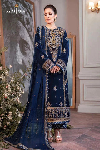 Asim Jofa The Ayeza Edit Luxury Velvet Collection Unstitched 3 Pieces AJ-08 - Yumnaz