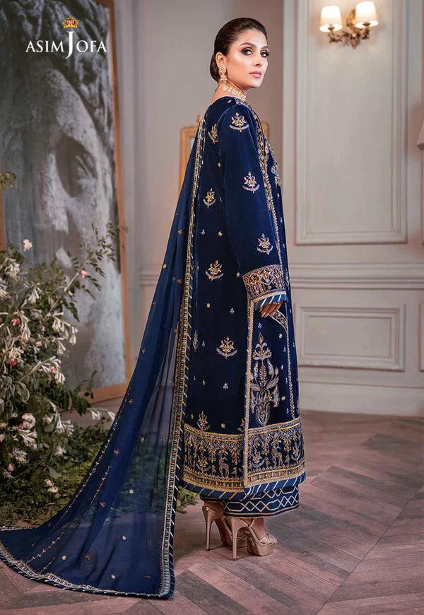 Asim Jofa The Ayeza Edit Luxury Velvet Collection Unstitched 3 Pieces AJ-08 - Yumnaz