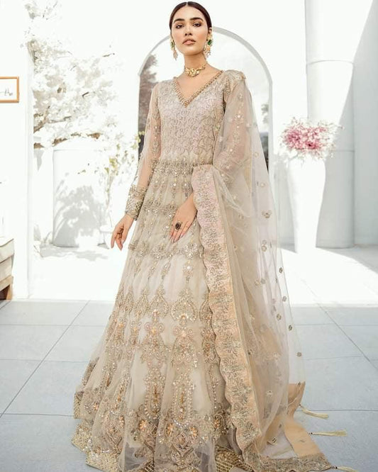 Akbar Aslam Net Bridal Suit - Yumnaz