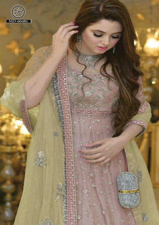 Akbar Aslam Net Frock - Yumnaz