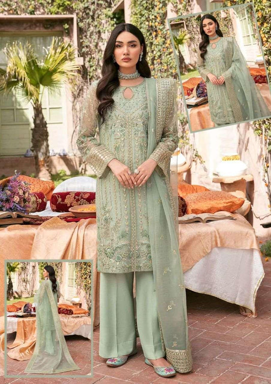 Akbar Aslam Organza Suit - Yumnaz