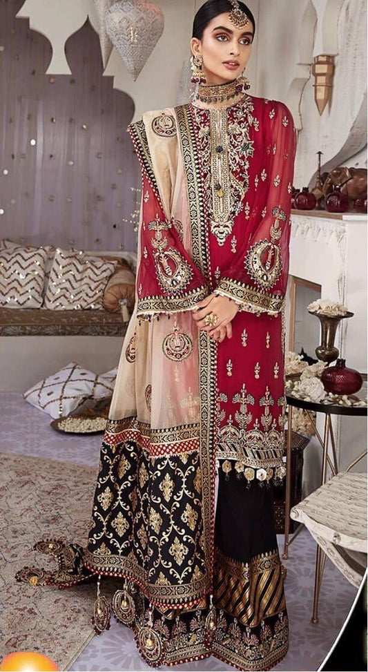 Anaya Chiffon Bridal Suit - Yumnaz