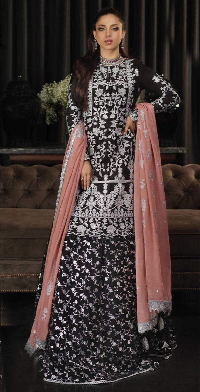 Asim Jofa Chiffon Bridal Suit - Yumnaz