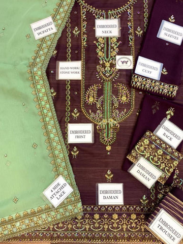 Asim Jofa Chiffon Suit - Yumnaz