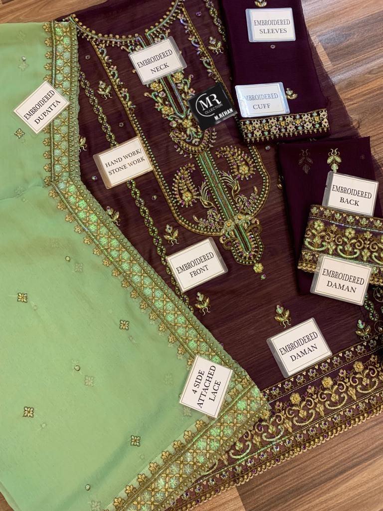 Asim Jofa Chiffon Suit - Yumnaz