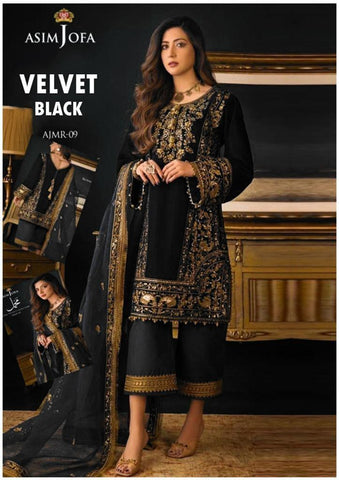 Asim Jofa Velvet Suit-Replica Suits-Replica Zone