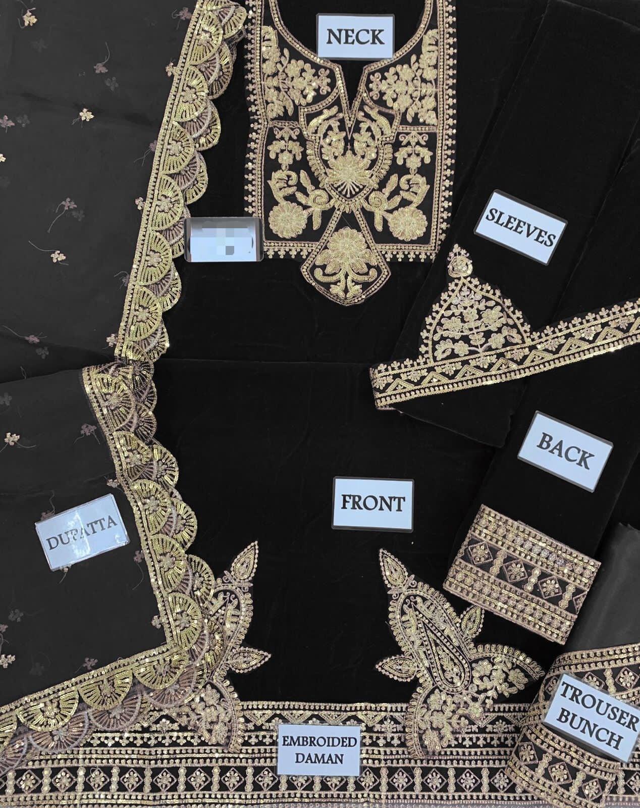 Asim Jofa Velvet Suit - Yumnaz