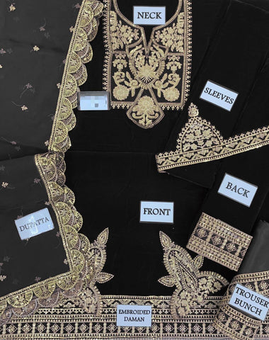 Asim Jofa Velvet Suit - Yumnaz