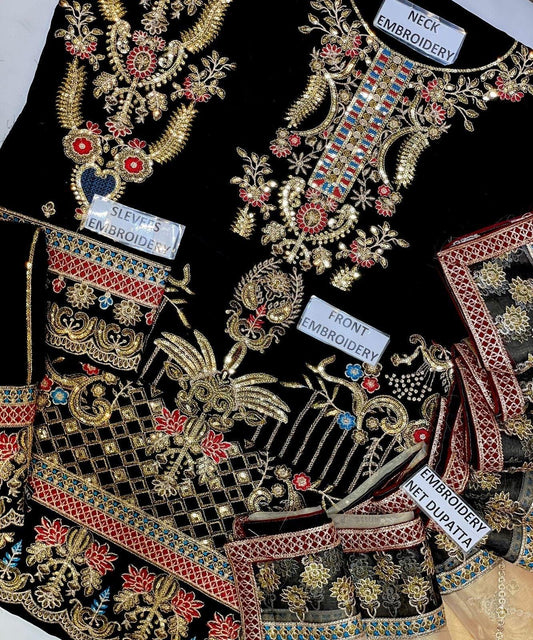 Asim Jofa Velvet Suit - Yumnaz