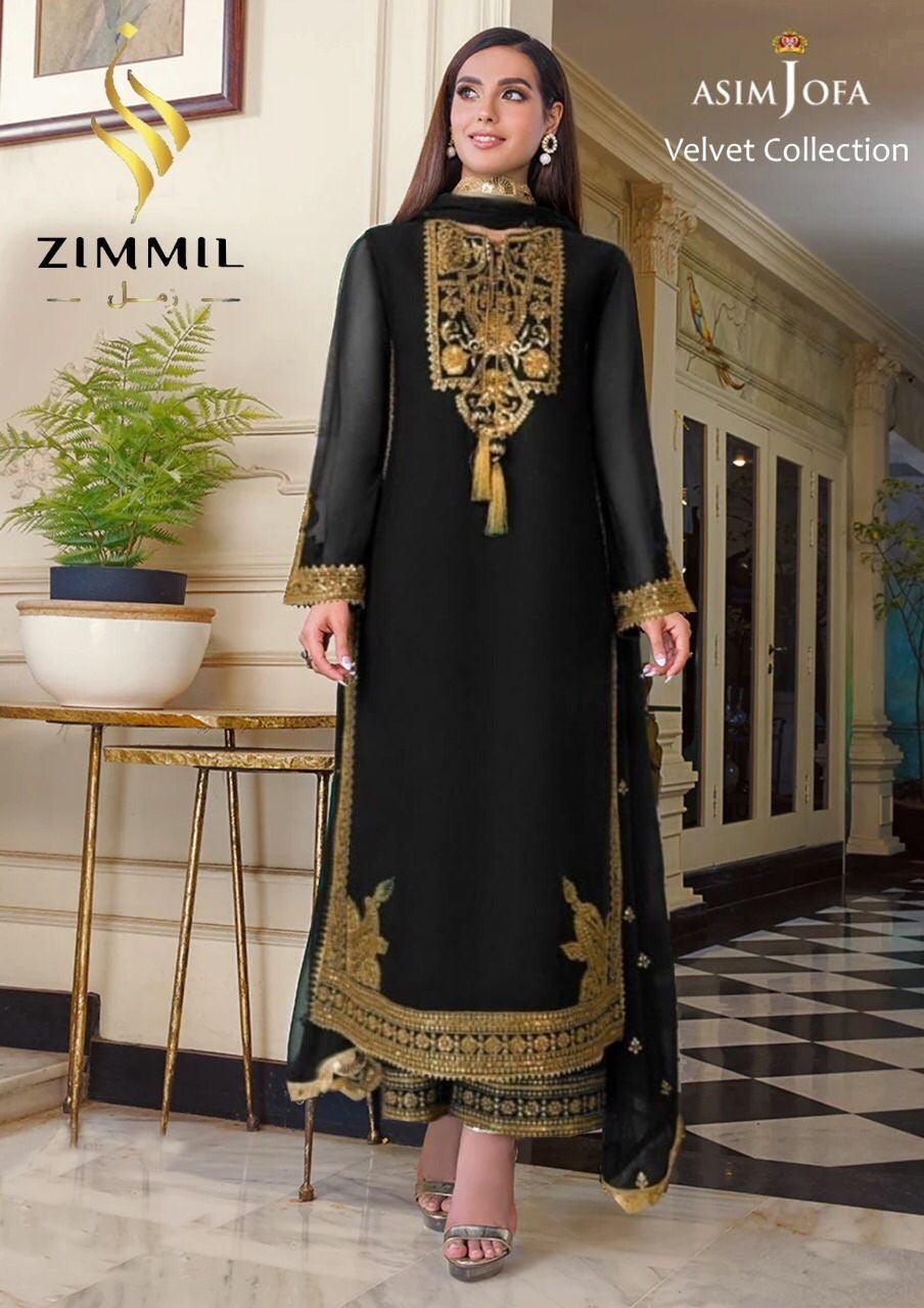 Asim Jofa Velvet Suit - Yumnaz