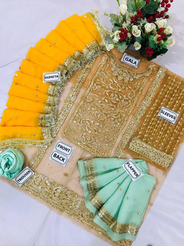Atif Riaz Net Bridal Suit - Yumnaz